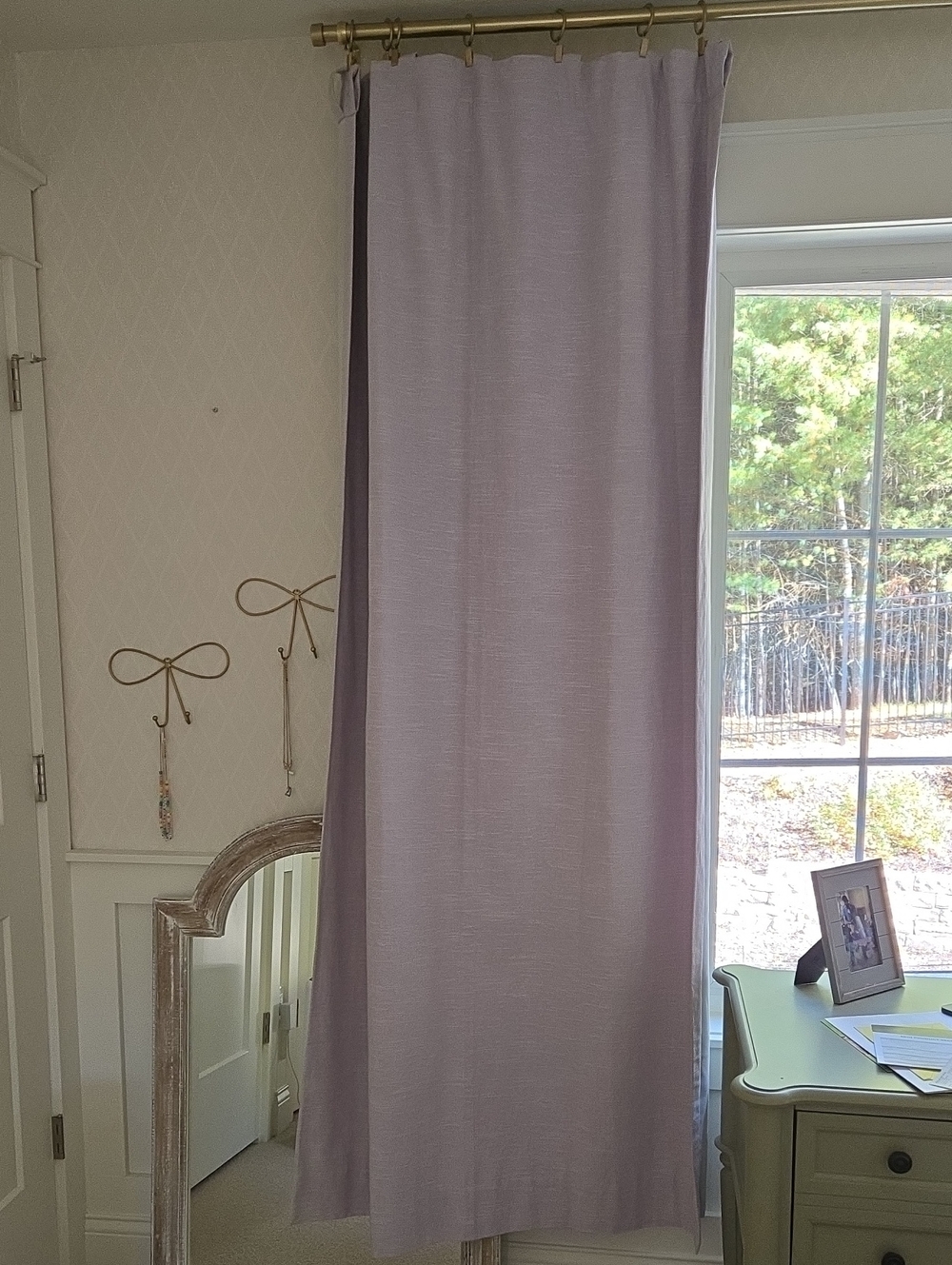 Set Of 2 Pottery Barn Kids Evelyn Blackout Light Lavender Curtain Panel